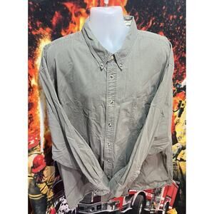 Redhead Grayish-Green Shirt Mens 4XL‎ Big Man Long Sleeve Button Up